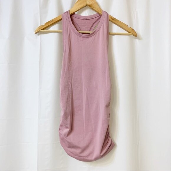 Lululemon Purple Pink Swiftly Tank Cinched Ruched Sides Size 2 - Picture 1 of 8
